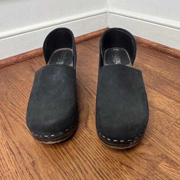 Sandgrens Swedish Clogs Wood Base Leather Round Toe – Size 38 EU / 7.5–8 US - Picture 3 of 6